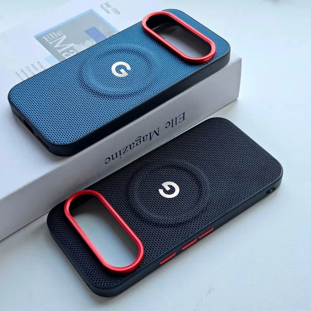 Luxury PU Weave Leather Texture Magnetic Phone Case - Shockproof, Wireless Charging Compatible, Protective Cover