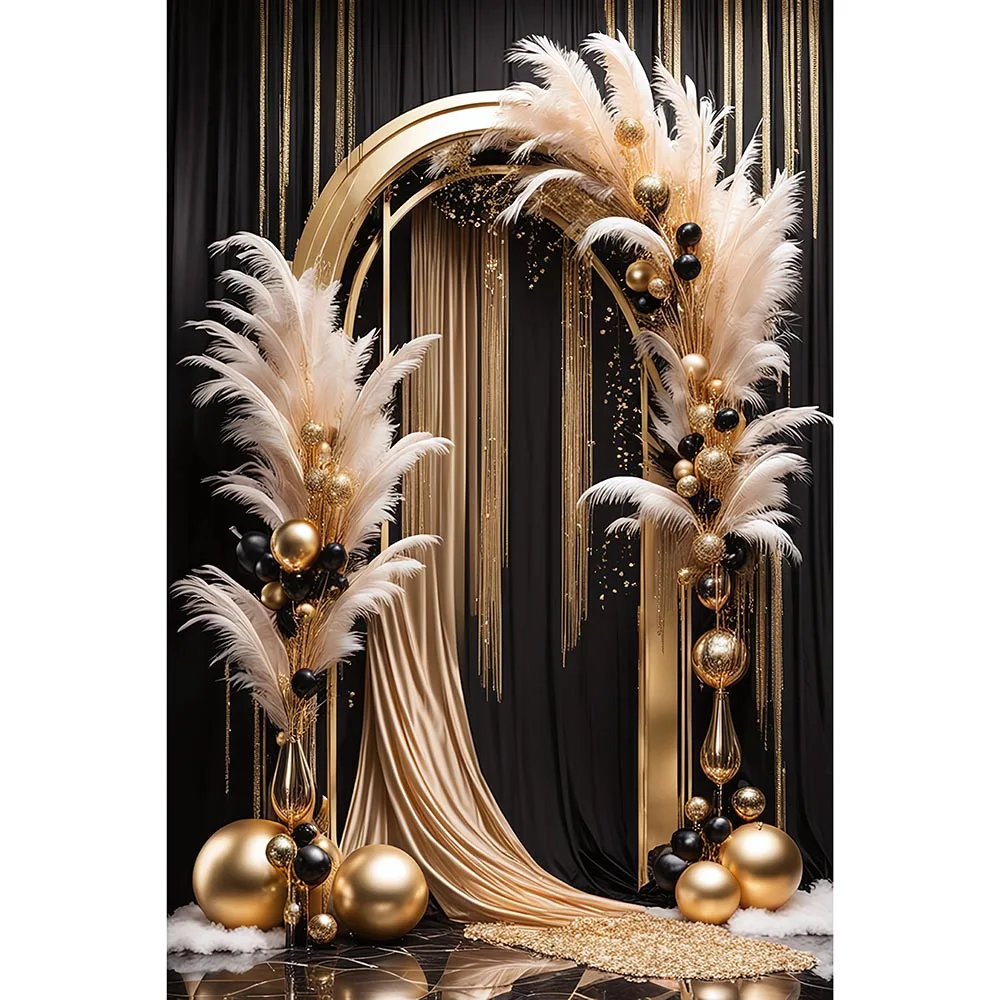 

Черный и золотой Фотофон в стиле бохо