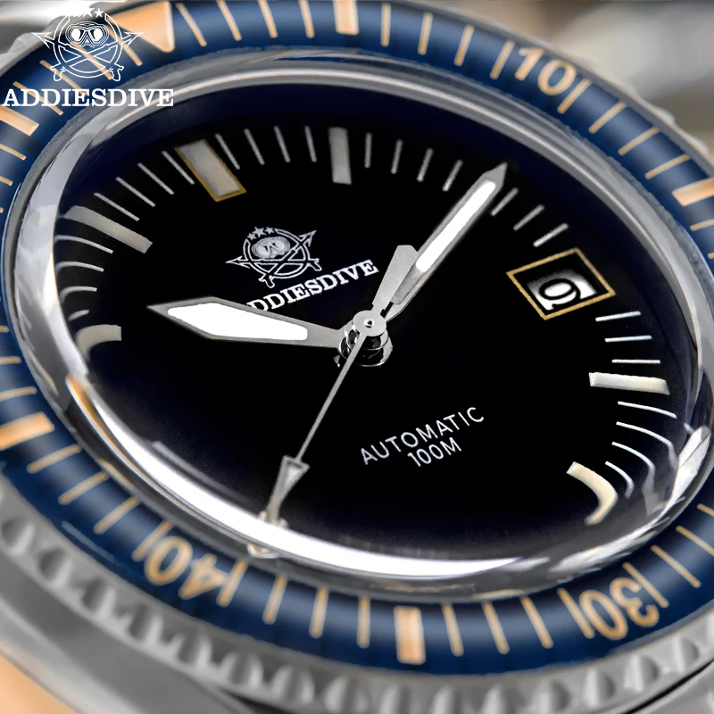 ADDIESDIVE NEW NH35A Automatic Watch Bubble Mirror Sapphire Mechanical Men's Watches Stainless Steel Luminous Diver Watch AD2058