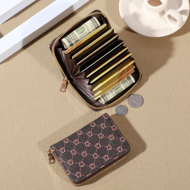 Reiß verschluss um Kreditkarten halter, Mini bedruckte Clutch-Geldbörse, tragbare Karten brieftasche mit mehreren Karten fächern – Detail 17
