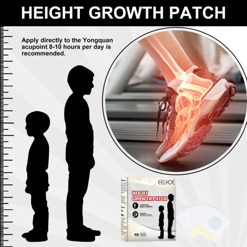 Heightening Foot Patches Heightening Paste Heighten Foot Patch Promote Bone Growth Foot Sticker Height Increase Oil Conditioning Body Grow Taller
