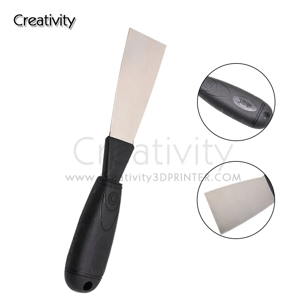 1PC 3D Printer Stainless Steel Putty Knife Multi-Function Blade 3D Printer Hot Bed Dedicated Blade Shovel with Plastic Handle three blade woodworking drill bit hole cutter milling cutter woodworking alloy drill table plate perforated plastic hinge opener