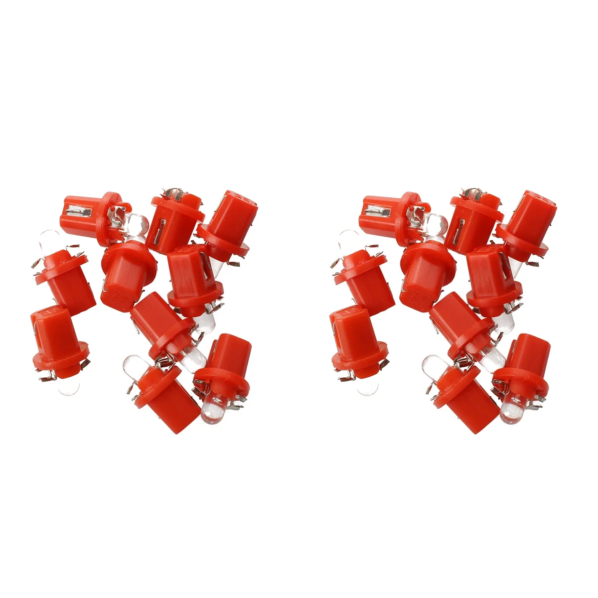 

20 Pcs LED Counter Dashboard B8 Bulb - 5 D T5 with Support Auto Self-lighting Red