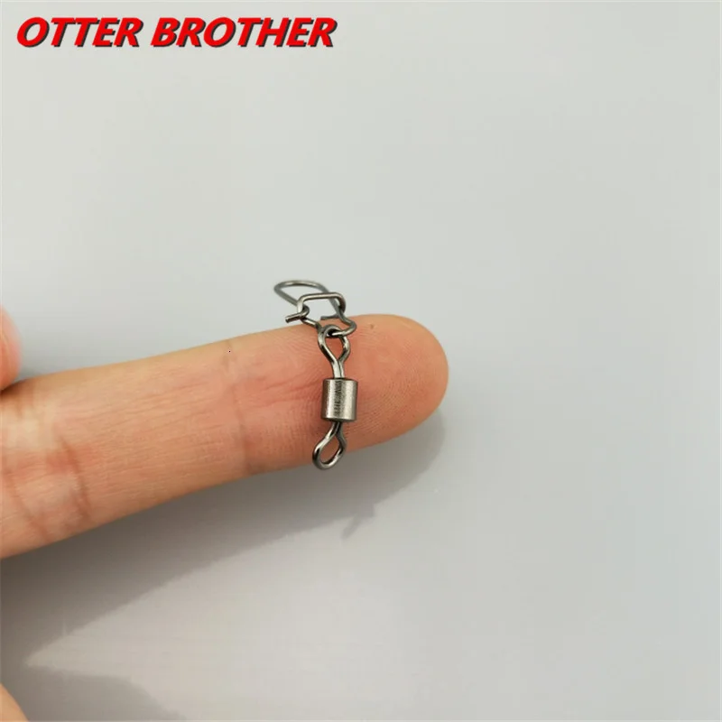 100PCS Hecht Angeln Zubehör Stecker Pin Lager Roll Swivel Edelstahl Snap Angelhaken Locken Schwenkt Pesca Angehen – Detail 3