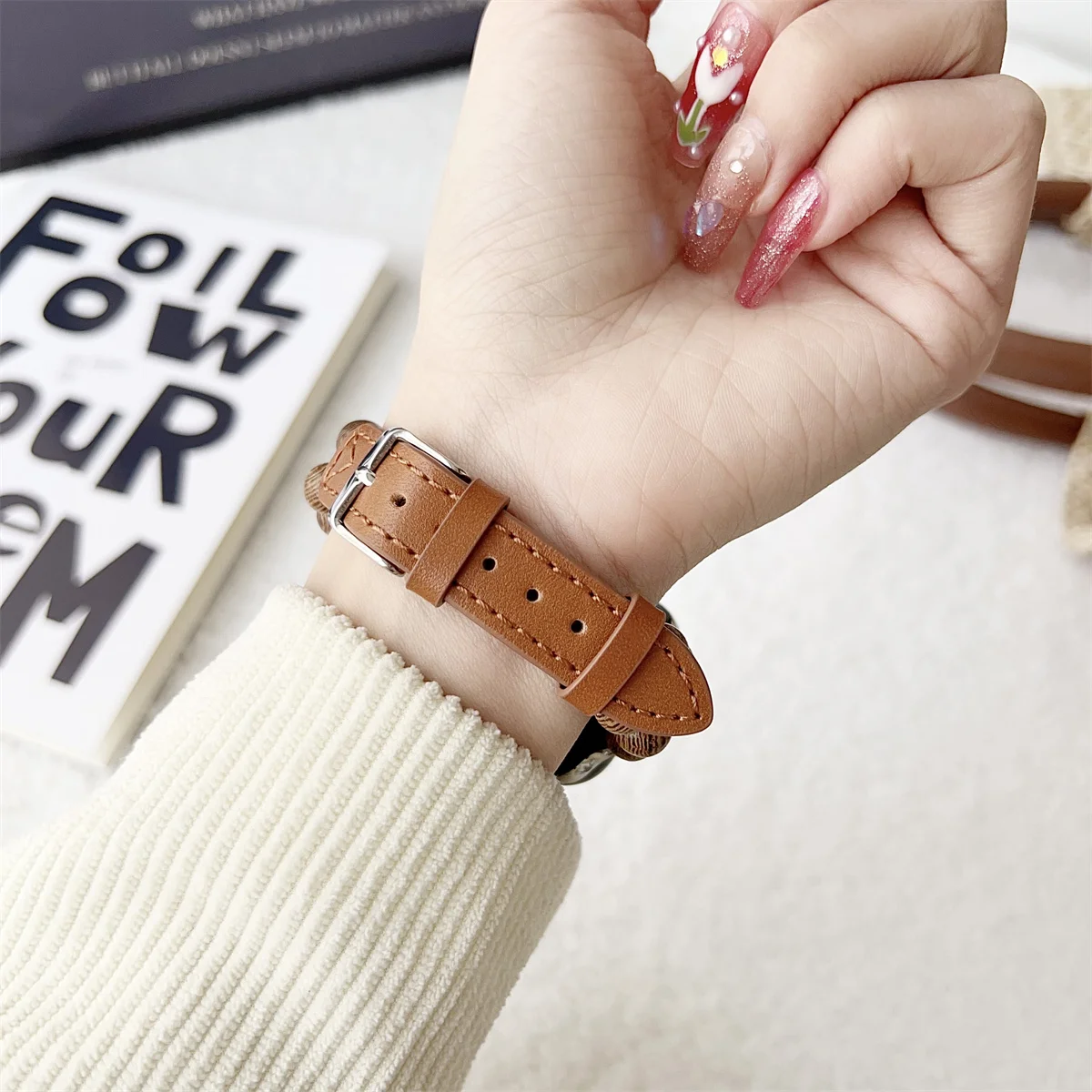 Smartwatch Band For Apple Watch Leather Strap Elegant Design_voghion.com