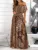 Fashion Print Off Shoulder Long Dresses Women Summer Ruffles One-piece Collar Leace-up Maxi Dress Female Commuting Vestidos New