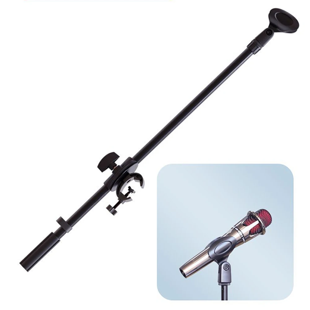 

Brand New Mic Stand Crossbar Adjustable Clamp Arms For 60-100mm Live Microphone Stand Stand Bar With 3/8 Thread