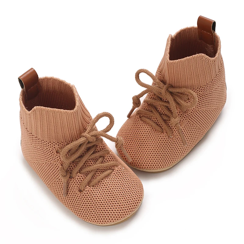 Casual Shoes Baby Girl Shoes 4 Colors Lace Up Ventilate Mid Cut Shoes Spring And Autumn Baby Casual Rubber Base Anti Slip Flat Walking