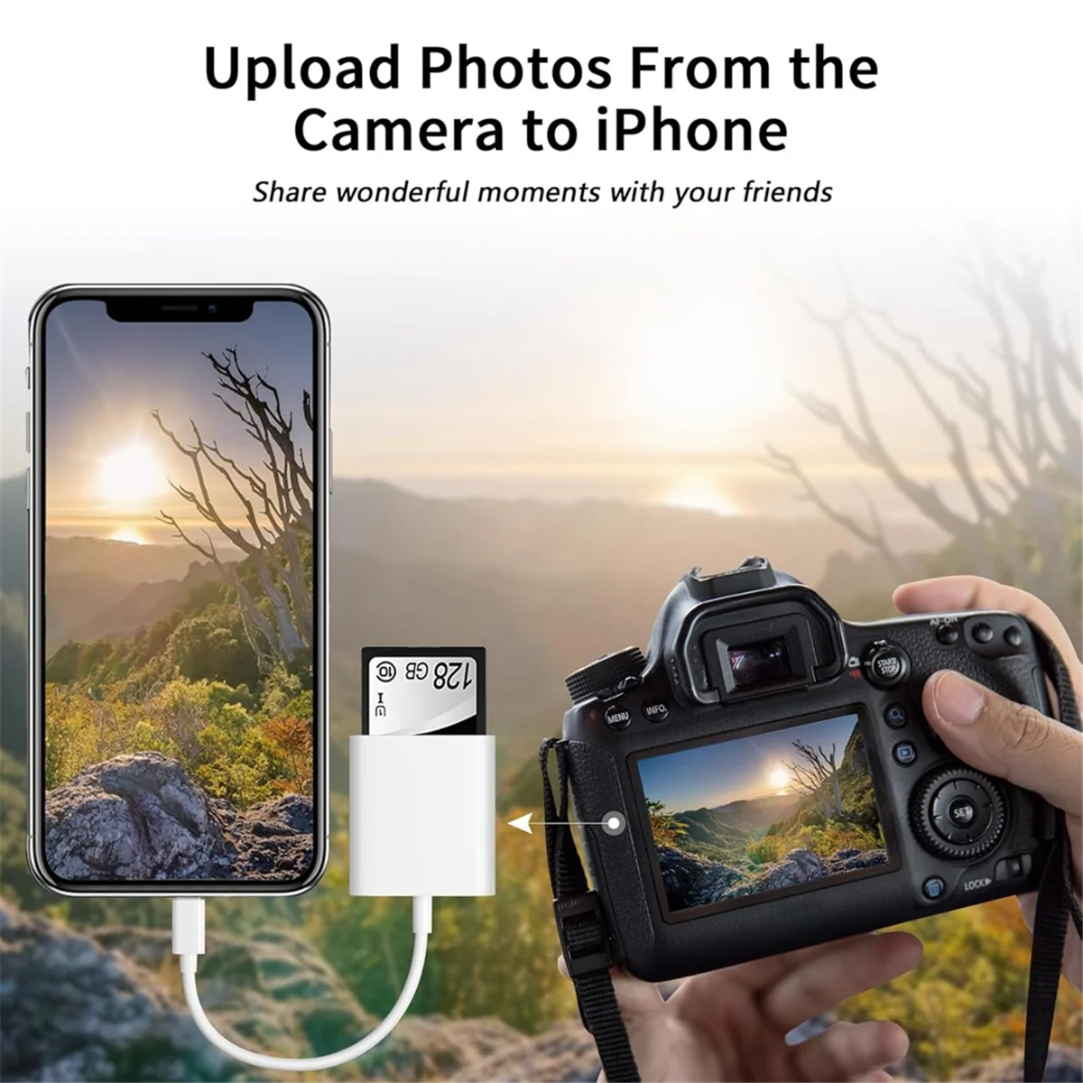 SEMOIC SD Card Reader for Phone/Laptop/, Three Card Slots Reader Supports SD TF Card, Digital Camera Viewer Plug and Play