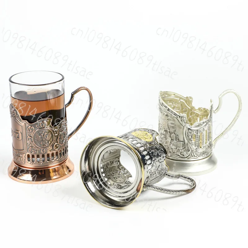 Lot De 6 Porte-verres Soviétiques URSS 1950 - Podstakannik En Cupronickel - Vintage
