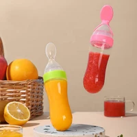 Squeezing Feeding Bottle Silicone Newborn Baby Training Rice Spoon Infant Cereal Food Supplement Feeder Safe Tableware Tools 1
