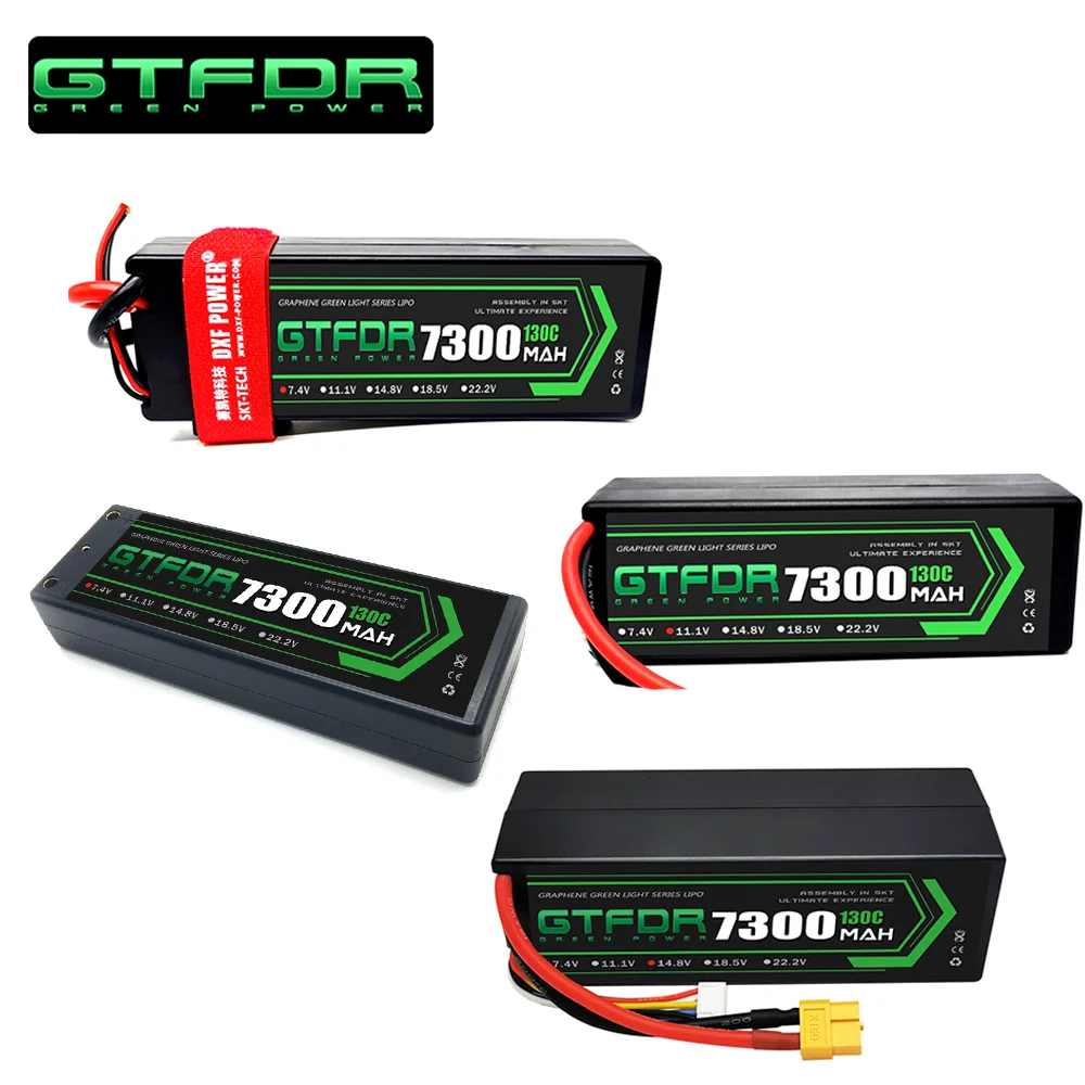 gtfdr-2s-3s-4s-lipo-battery-7300mah-130c-with-xt60-ec5-trx-t-deans-xt90-xt150-plug-hardcase-for-1-8-buggy-rc-car-boat-airplane