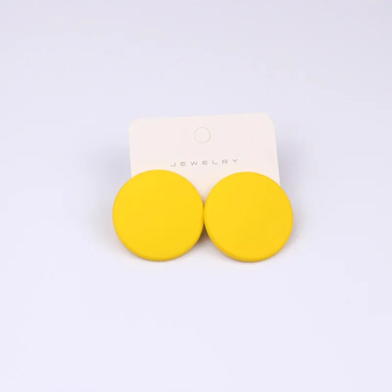 Acrylic Earrings Colorful Earrings Fashion Earrings 20-color Round Spray Paint For Women