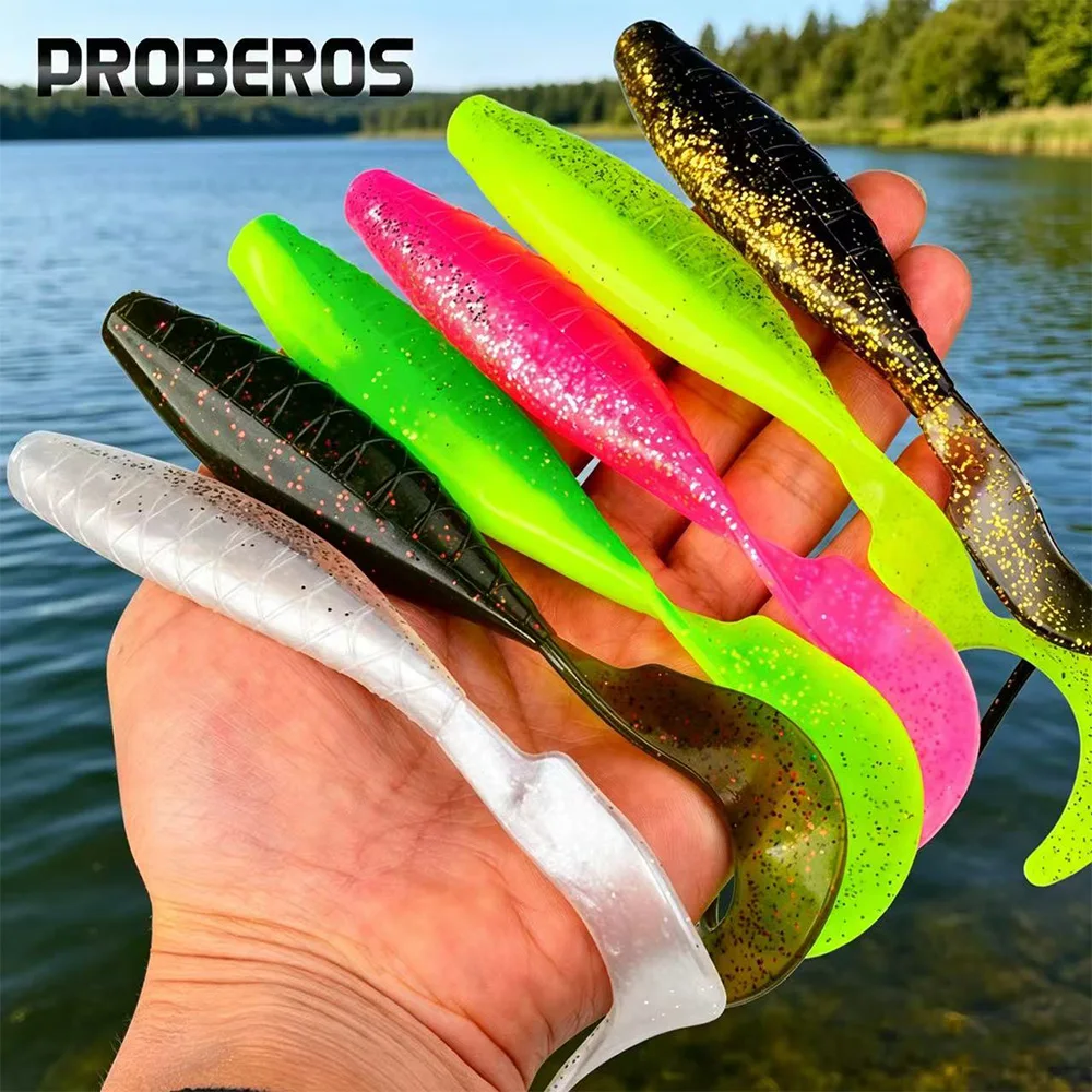 PROBEROS 2 Stück/Beutel Künstlicher Stromlinienförmiger Fischköder Weicher Plastik-T-Schwanz-Fischköder 16cm-23,4g Barrakuda-Fischköder