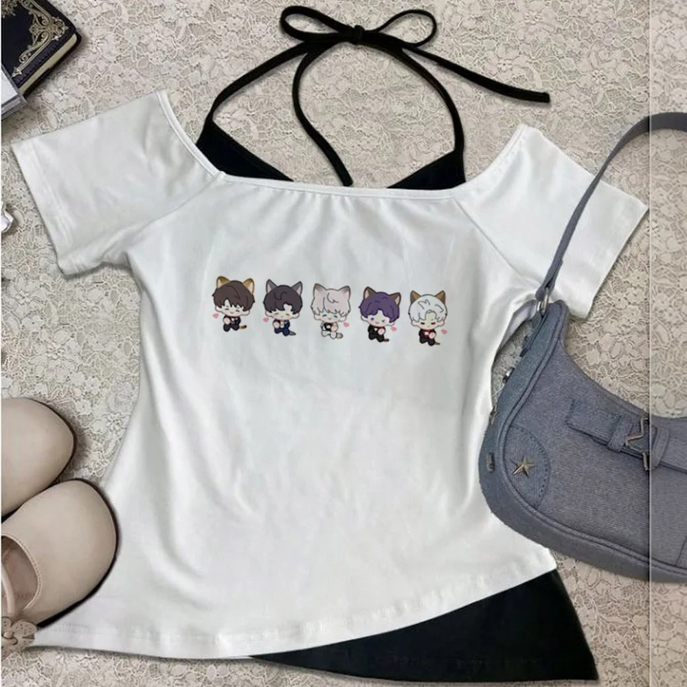 Love And Deepspace Crop-Top für Mädchen, japanisches Y2K 2000er Gyaru Japan-Shirt, Vintage Gyaru Dollette – Detail 7