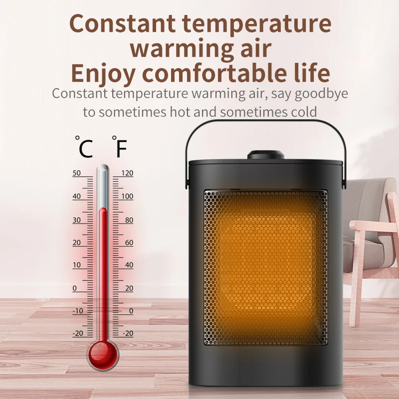 900W Heating Fans Silent Home Bedroom Office Electric Heater Low Consumption Safety Overheating Protection Shakeable head