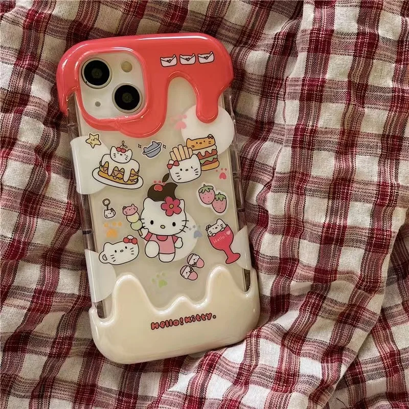thumbnail image 1 of Bonita funda de pareja Sanrio para IPhone 15, 13, 12, 14, 11 Pro Max, X, XR, XS Max, 14, 7, 8 Plus, carcasa trasera suave a prueba de golpes de Hello Kitty, 1 of 5