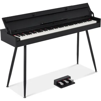 Modern 88Key Weighted Full Size Digital Piano with Metal Legs 3 Sustain Pedals MIDI Connectivity Headphone Jack Ideal for Home