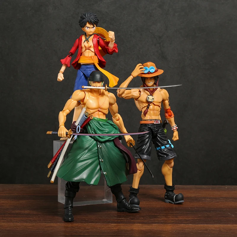 

MH Variable Action Heroes One Piece Portgas D Ace Monkey D Luffy Roronoa Zoro Action Figure Model Toy Gift Collection Figurine