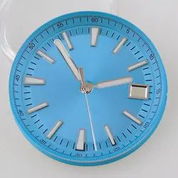 Enhanced Stainless Steel Watch Case with Sapphire Glass Back and Push - Pull Crown, 41MM (Sky blue dial hand)