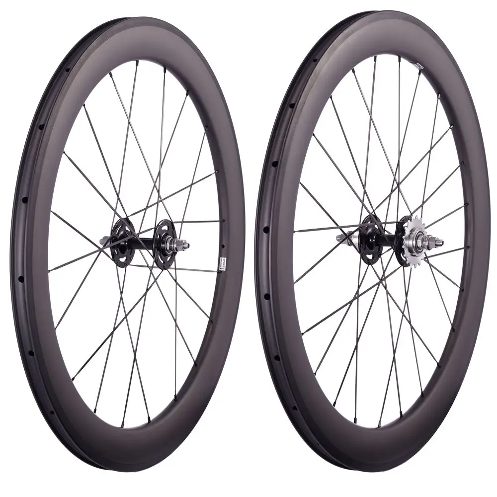 ピスト カーボンホイールセット クリンチャー 58mm 700C ピスト ホイールセット カーボン 58mm 28mm トラック