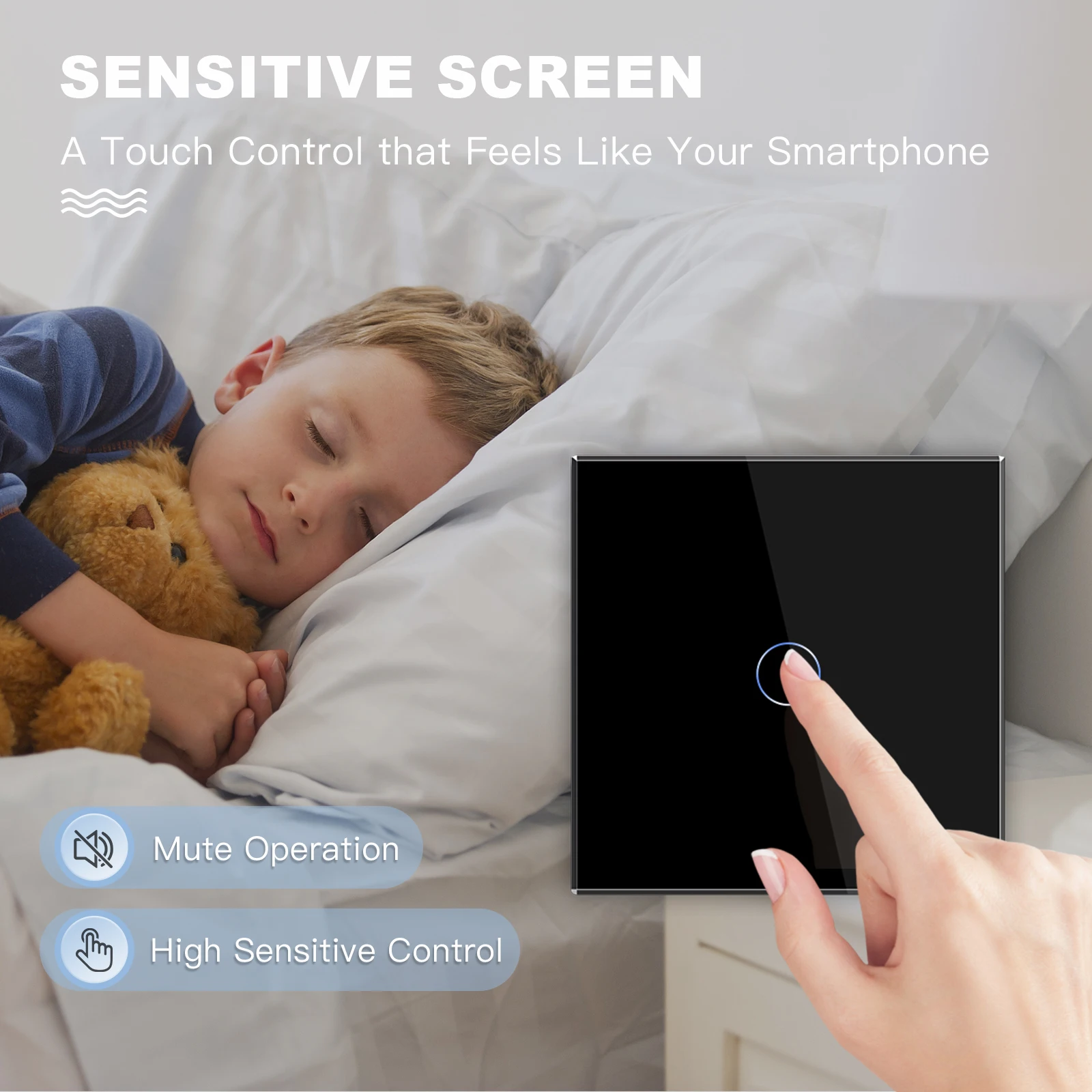 EU Standard 1Gang 2Way Wall Touch Light Switch Wall Power Sensor Switch Crystal Glass Panel Led Blue Backlight,light touch switches