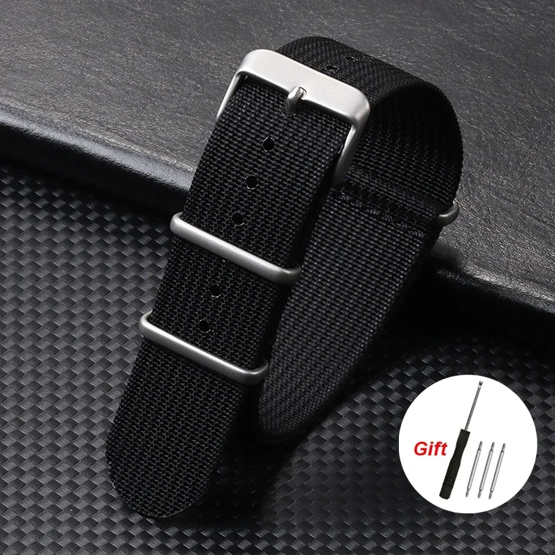 Men's Military Sport Ribbed Nylon Watch Strap - Braided Fabric Band Accessories