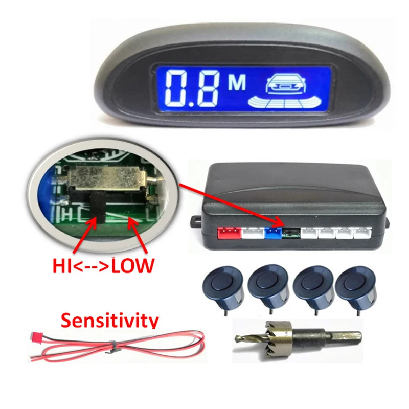 Multiple Radar Car Parktronic LED Parking Sensor Kit Backup Monitor Detector System