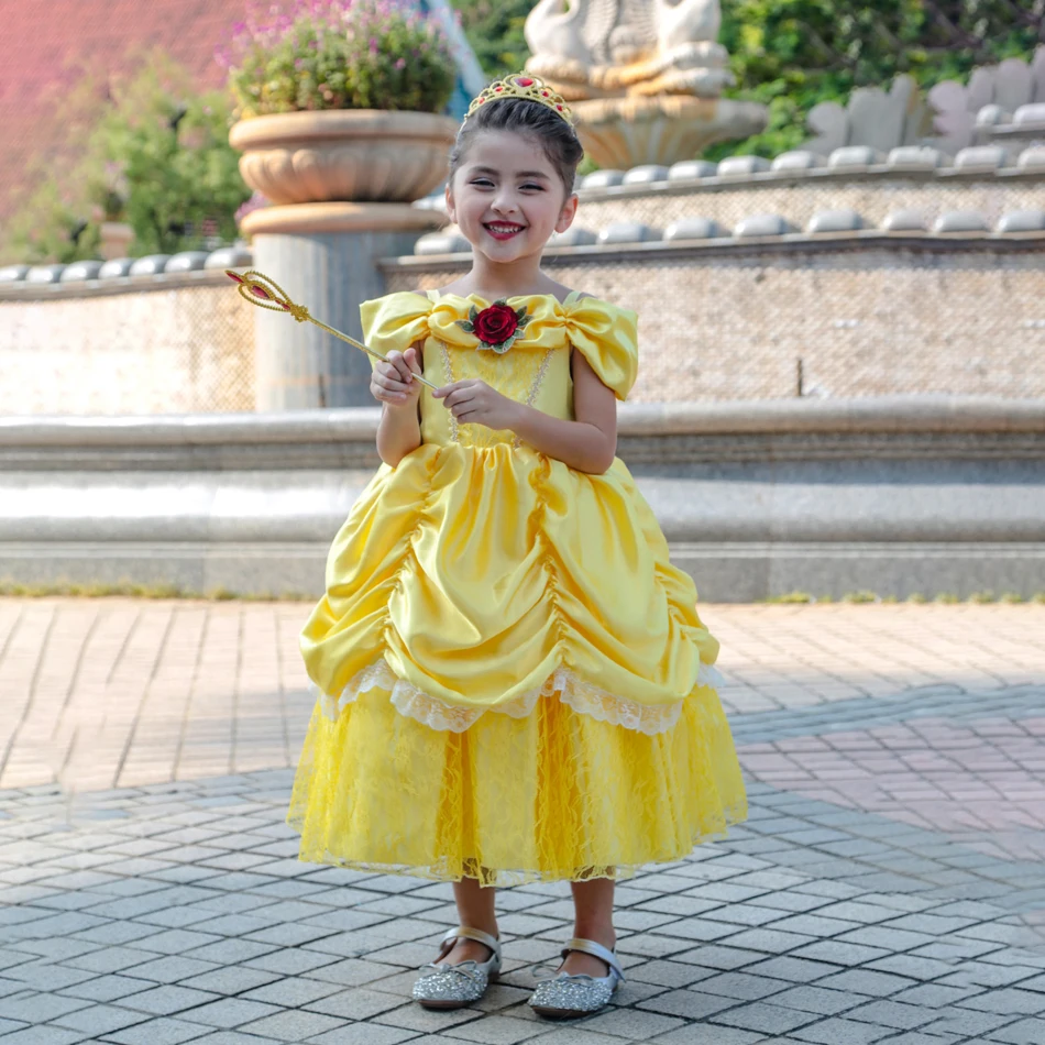 Princess Costume Kids Belle Dress Girl Disney Belle Dress Up