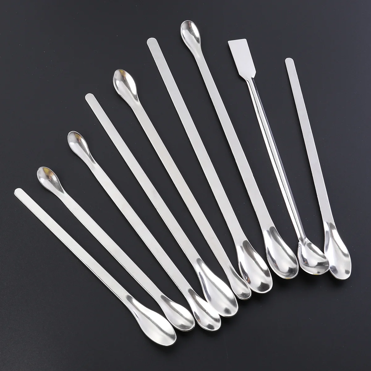 Stainless Steel Lab Spoon Spatula Laboratory Sampling Spoon Mixing Spat Set Working Scraper Laboratory Equipment