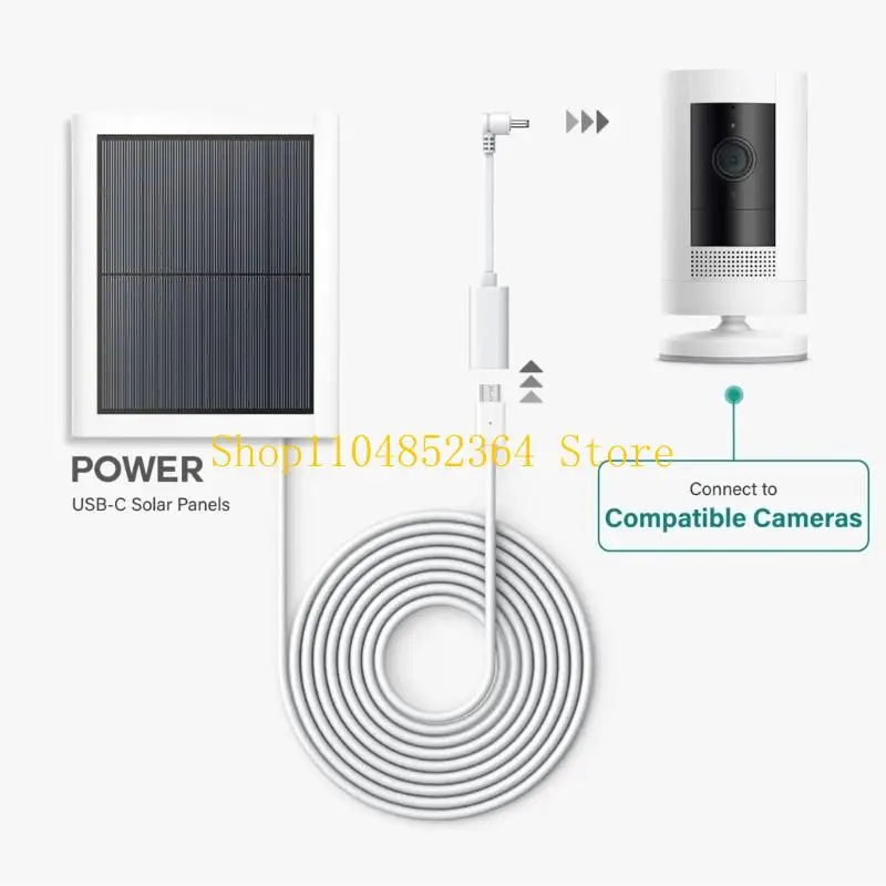 보안 카메라 전원 어댑터 코드 USB C-3.5mm 플러그 어댑터 태양광 패널 모니터링 카메라 케이블 설치가 용이함
