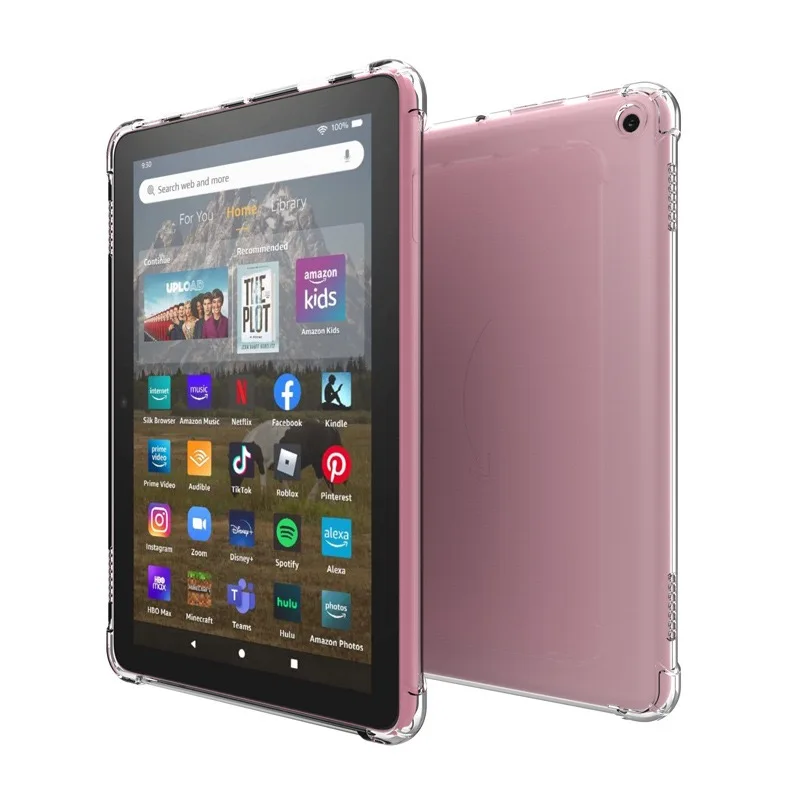 Housse tablette etui coque pour  kindle fire hd 8/hd 8 plus (2020) or  rose