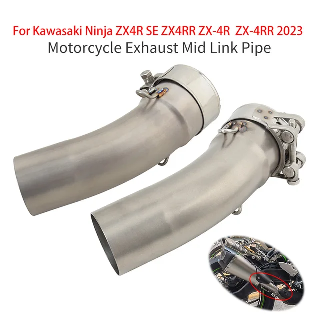 For Kawasaki Ninja ZX4R ZX4RR ZX4R SE ZX 4R 4RR 2023 Motorcycle Exhaust Escape Systems Titanium Alloy Modify Mddile Link Pipe