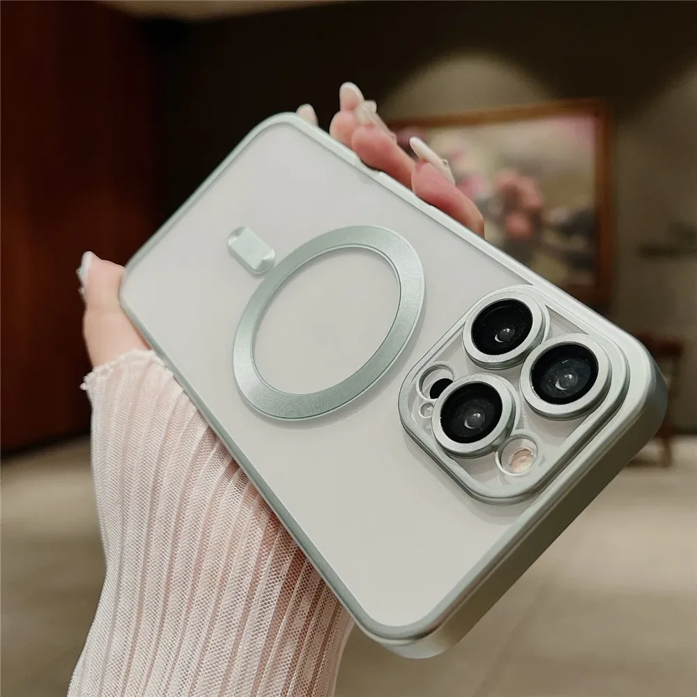 Magsafe Magnetische Tai-Beschichtung, weiche, klare Rückseite für iPhone 15 Plus, iPhone 15 Pro Max. Handyhülle_voghion.com