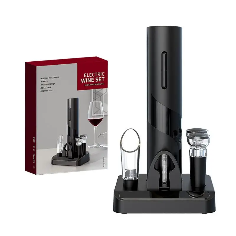 

Multifunctional Electric Wine Opener Automatic Corkscrew Wine Openers Red Wine Foil Cutter with Charging Base Wine Tools