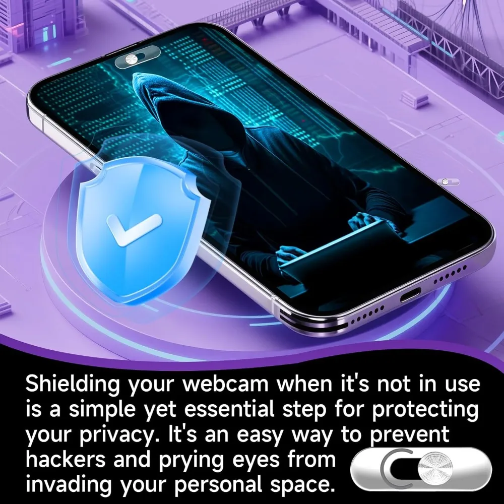 Aluminum Alloy Webcam Privacy Cover with Slide Switch