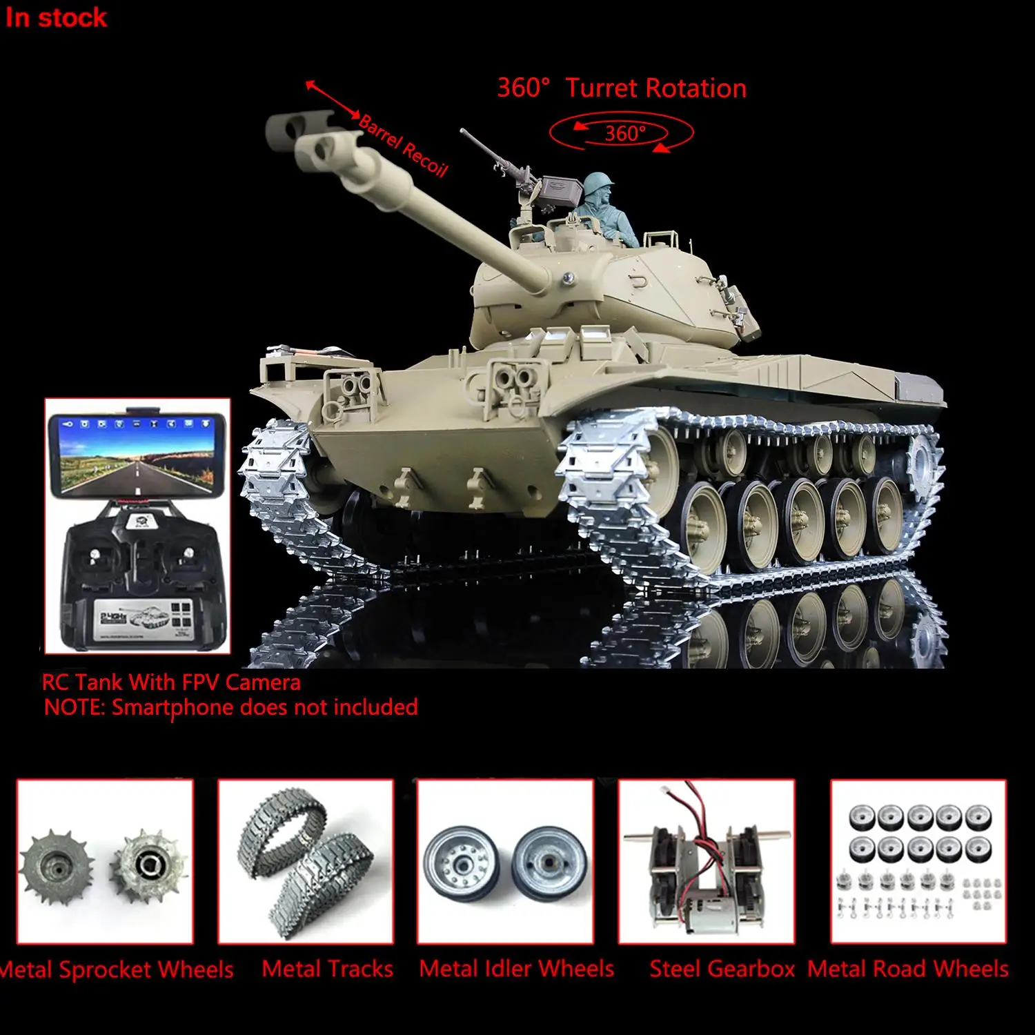 Pro Ver Henglong 1/16 7.0 Walker Bulldog Fpv Rc Tank 3839 Barrel Recoil Metal Tracks Ruote Bbs Airsoft Ir Combat Engine Sound