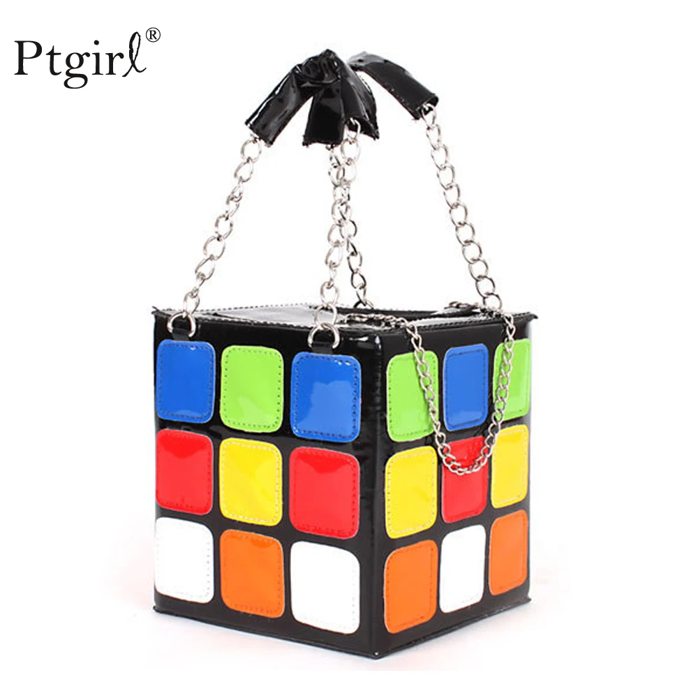 

Fashion Pu Leather Casual Colorful Love Cube Bag 2024 NEW Phone Purse Stereotypes Small Flap bags 2019 New Arrival Handbags Sac