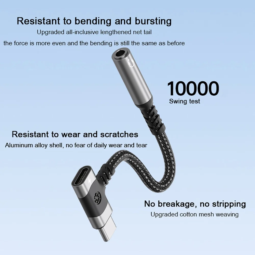 2 in 1 Type C To 3.5mm Jack Audio Adapter Headphone Converter USB C Splitter PD Fast Charging Cable  for Samsung Phone Adapters