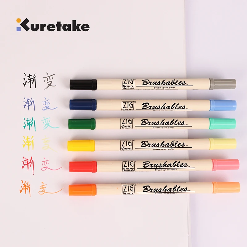 Kuretake Marker Pen Oily Waterproof Brush Watercolor Pens For Artist Beginner Painting Graffiti Hand Painted Art Supplies supplies little artist graffiti picture book pocket drawing book blank doodle book set coloring books with paint and brush
