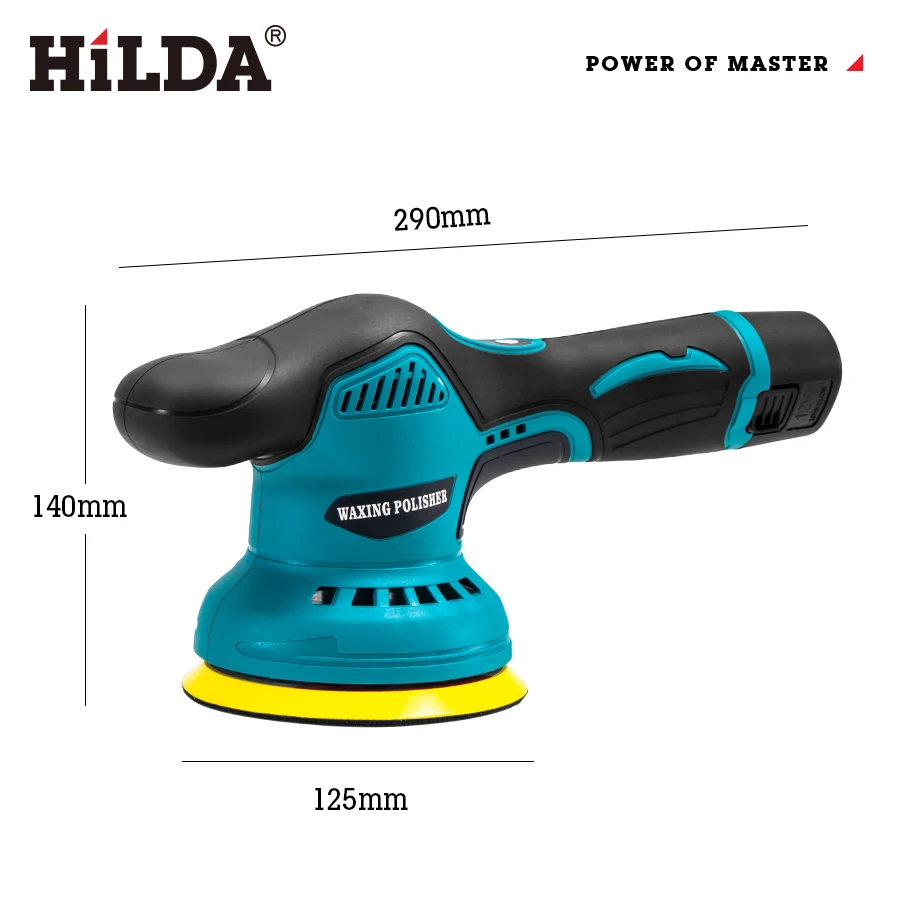 HILDA 12V Cordless Car Polisher Wireless Car Beauty Waxing Auto Paint Care Furniture Polishing Machine Auto Washing