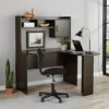 L-Shaped Desk with Hutch, Espresso 1