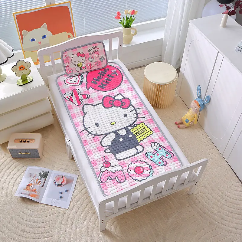 

Новинка, латексный коврик Sanrio Kuromi, набор из двух предметов, Воздухопроницаемый мягкий коврик, машинная стирка, подушка для обеда в детском саду