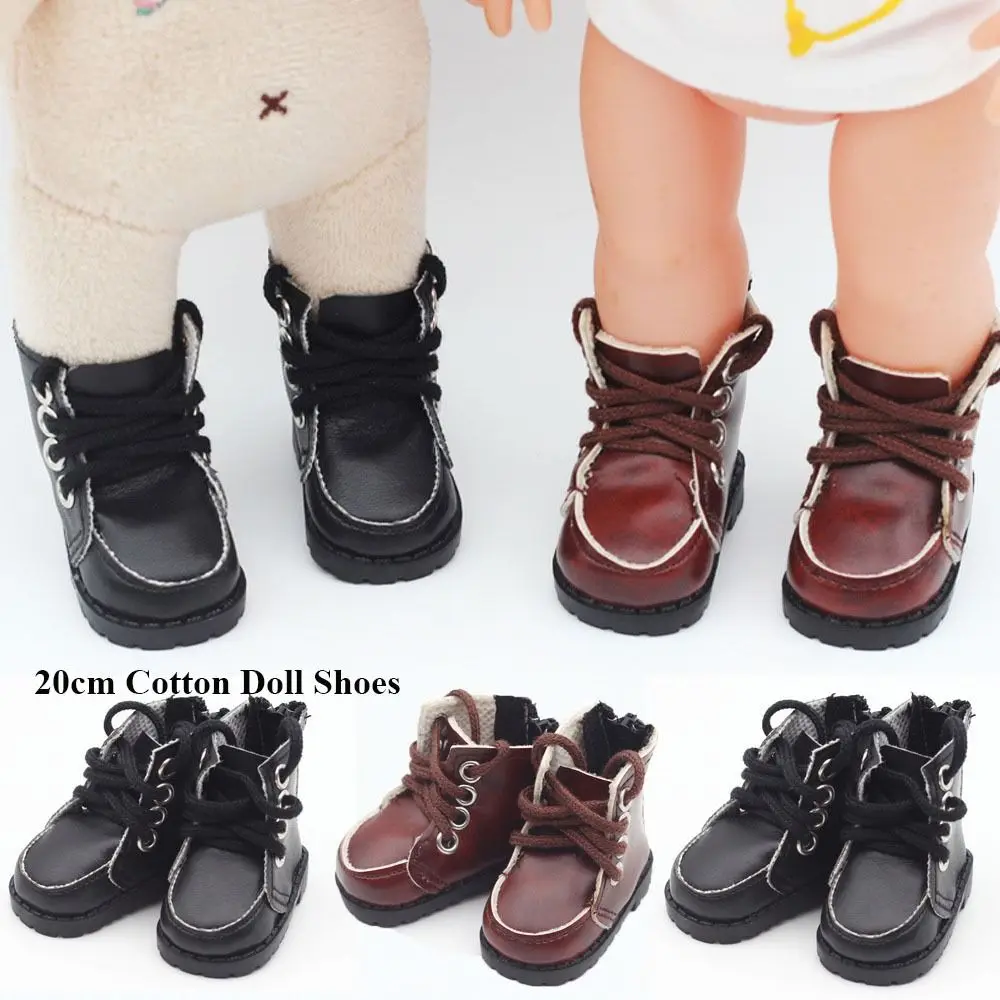 For 1/12 Dolls New Leather Material Doll Shoes College Style Fashion Fashion Boots Brown/Black Clothes Accessories