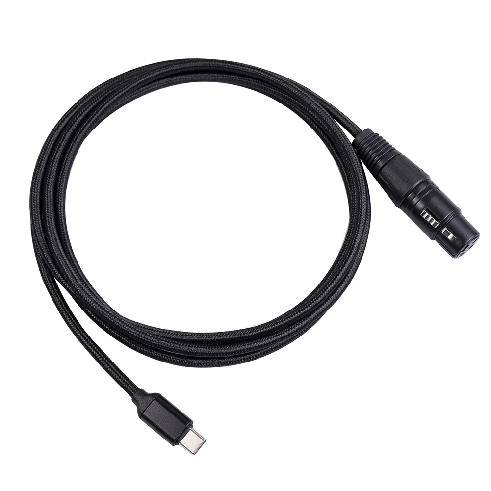 Переходник с USB Type C на XLR, переходник со штекера типа C на гнездо 3 Pin XLR для микрофона, Кабельный Шнур, соединитель, адаптер для компьютера