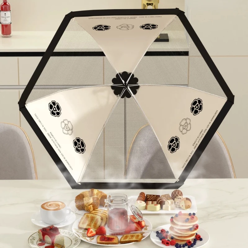New Camellia Food Cover Household Dustproof Breathable Table Cover Foldable Large Leftover Kitchen Tools
