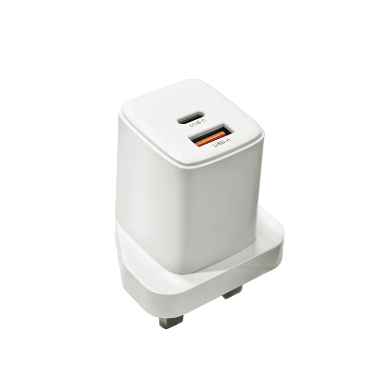 

KZDOO 20W Dual Port Smart Charger UK Standard 3 Pins PD Fast Charging USB-A + USB-C Port For All Phones & Devices White
