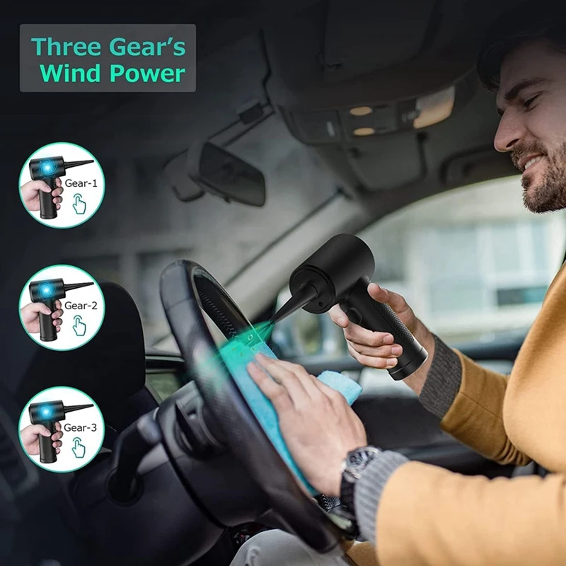 전기 먼지 송풍기 키보드 청소, 노트북, 소파, 자동차, 사무용품, 검정색 플라스틱