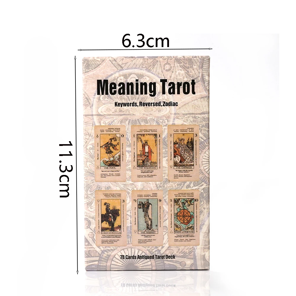 Tarot Card With Meaning Beginner Tarot Keyword Antiqued Deck 78 Cards tarot cards