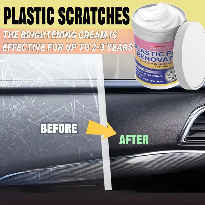 Car Interior Care Shine Cream - Dashboard & Tire Repair Wax, Scratch Remover for Plastic Surfaces, Long-Lasting Maintenance 5